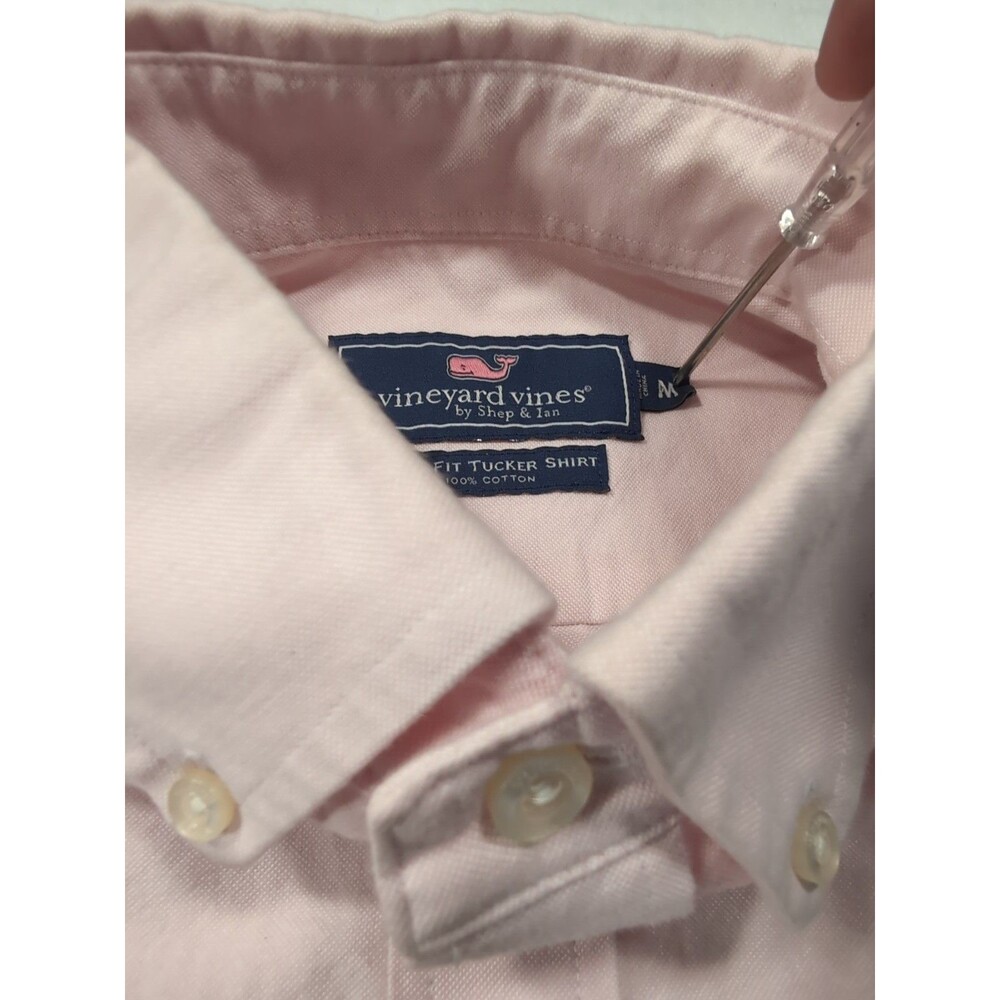 Vineyard Vines by Shep & Ian Shirt Mens Pink Medium Slim Fit Tucker Button Front - Picture 11 of 16
